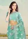 Nari Fashon Latest Fancy Festive Wear Heavy Resham Coding With Silver Jari Emberoidery Work With Frill Border Designer Net Saree Collection 